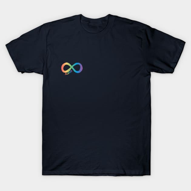 AuDHD rainbow infinity symbol T-Shirt by Petra Vitez